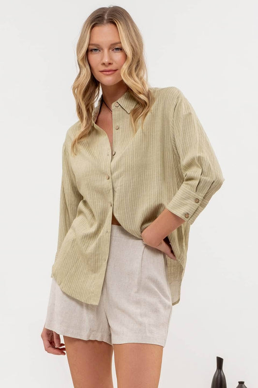 The Best Button Down-Olive