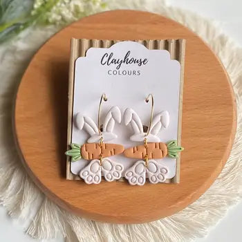 Clay Funny Bunny Earrings