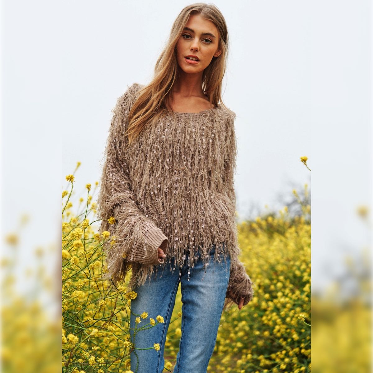 "Falling for Fringe" Sweater Top