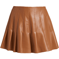 Cocoa Pleather Flared Mini Skirt