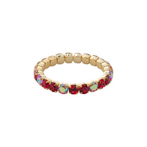 Gold Sienna Stretch Bracelet - Cranberry