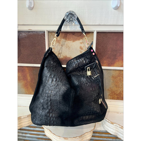 Black Suede Conceal Carry Bag